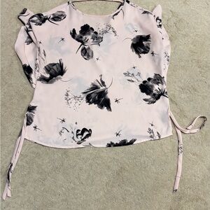 Express Blush and Charcoal Floral Blouse